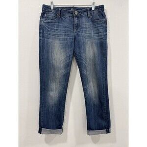 Kut from the Kloth Catherine Boyfriend Jeans Size 8 Womens Cuffed Straight Leg